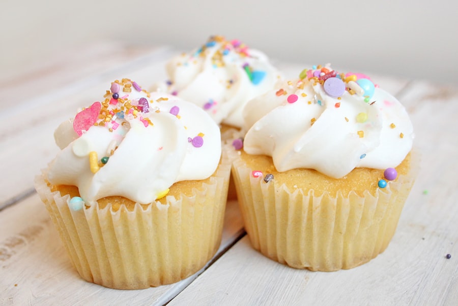 Pastel sprinkle cupcakes